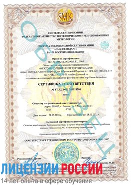 Образец сертификата соответствия Саранск Сертификат OHSAS 18001