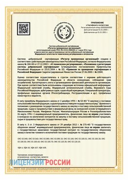 Приложение к сертификату для ИП Саранск Сертификат СТО 03.080.02033720.1-2020